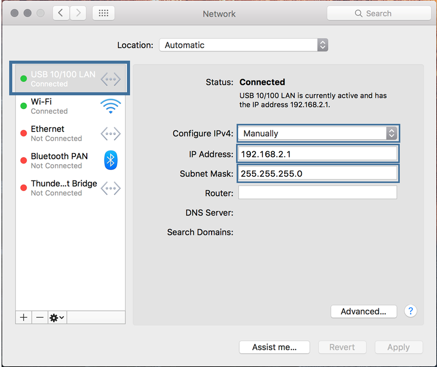 macOS Network Settings